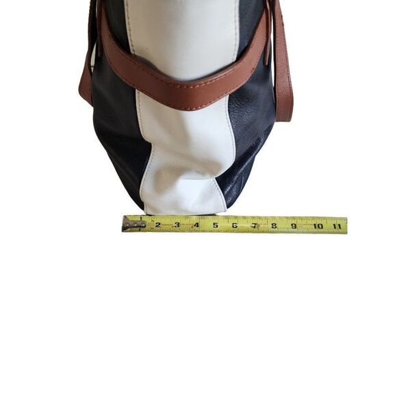 Talbot Leather Purse, Black and White Color Block - Picture 4 of 9